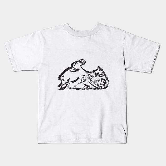 Kitty Belly Kids T-Shirt by missdebi27